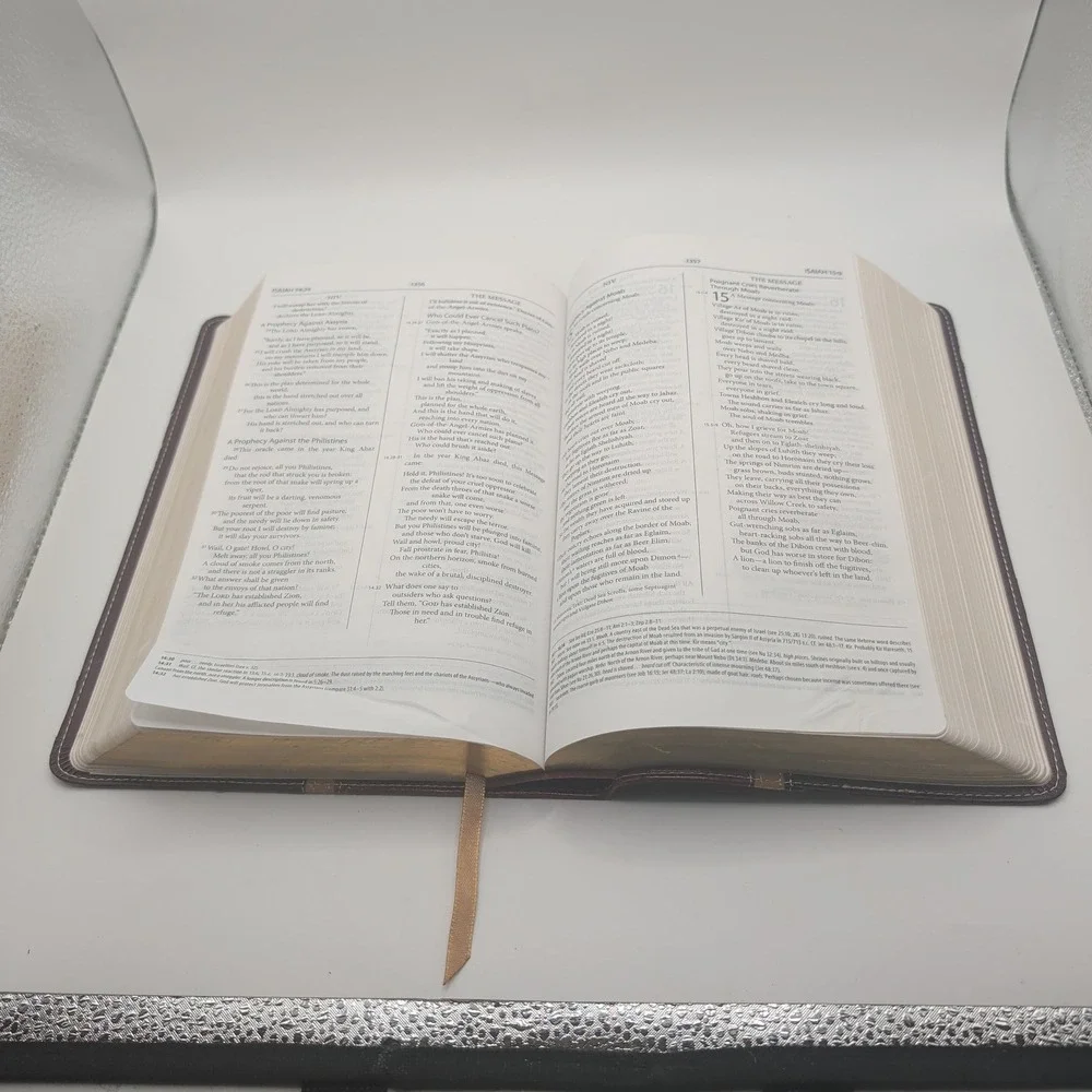 NIV The Message Parallel Study Bible Italian Duo-Tone Leather Zondervan